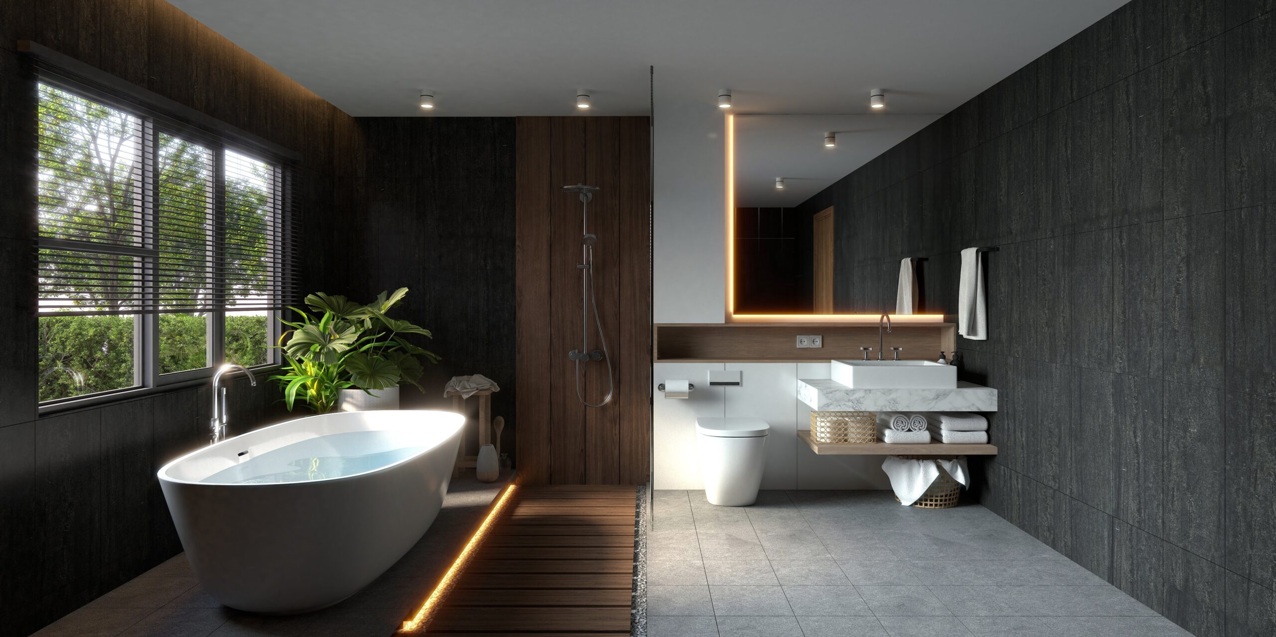 Bathroom,Interior,Design,And,Decoration,Luxury,Modern,Style.,3d,Rendering